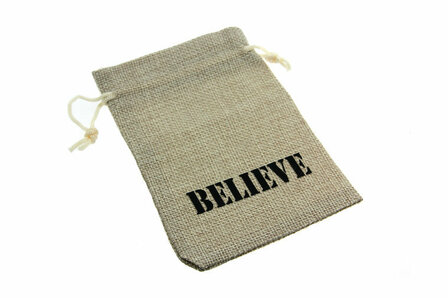 Jute look zakjes believe 9.5 x 13.5 cm