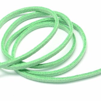 Suede koord 3 mm pastel groen