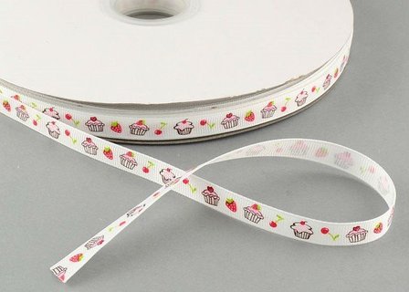 Grosgrain lint 1 cm cupcakes 5 meter