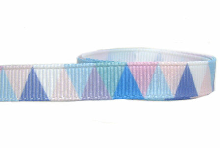 Grosgrain lint 1 cm kleurig driehoekjes 5 meter