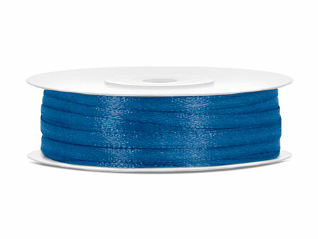 Satijn lint 3 mm blauw 91 meter rol