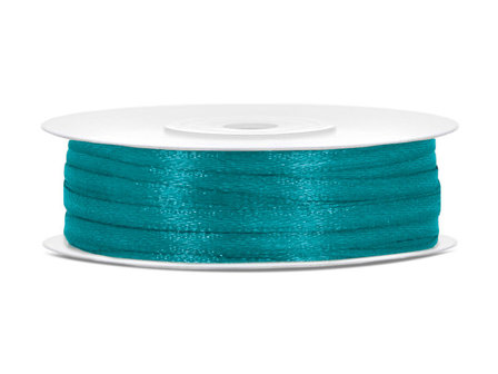 Satijn lint 3 mm aqua 91 meter rol