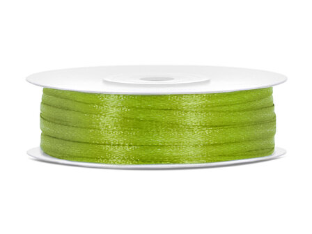 Satijn lint 3 mm lime groen 91 meter rol