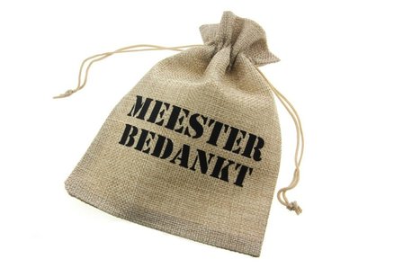 Jute look zakjes meester bedankt 13 x 18 cm