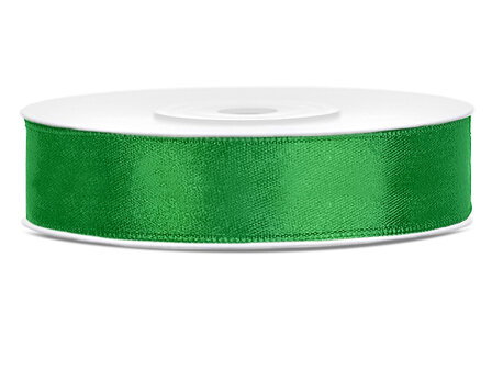 Satijn lint 12 mm groen 32 meter rol