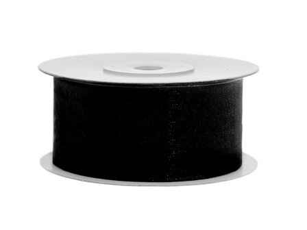 Organza lint 38 mm zwart