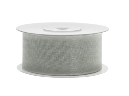 Organza lint 38 mm zilver