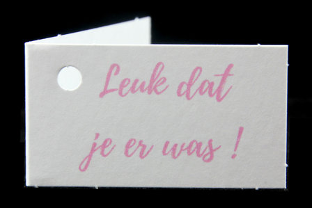 Kaartjes geboortebedankjes leuk dat je er was roze