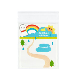 10 cellofaan zakjes met plakstrip sunshine rainbow sweet