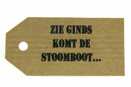 Kraft label zie ginds komt de stoomboot