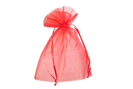 Organza zakje 7,5 x 10 cm Rood