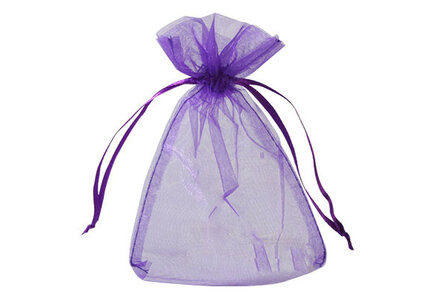 Organza zakjes 10 x 15 cm paars