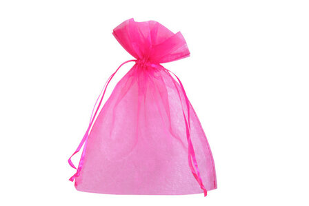 Organza zakjes 5 x 7 cm fuchsia