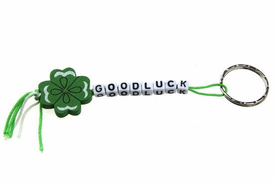 Gelukspoppetjes sleutelhanger klavertje vier good luck