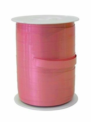 Krullint metallic roze 1 cm breed rol 250 meter