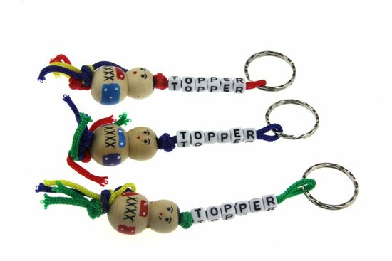 Gelukspoppetjes sleutelhanger chinees gelukspoppetjes 3 cm topper