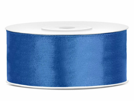 Satijn lint 25 mm blauw 6 meter