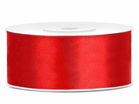 Satijn lint 25 mm rood 6 meter