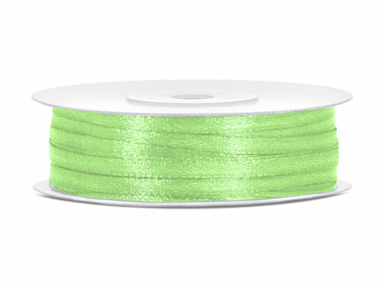 10 meter Satijn lint 3 mm pastelgroen