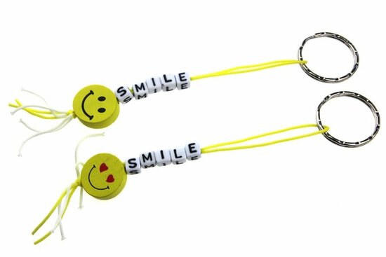 Gelukspoppetjes sleutelhanger rond smile mix smile