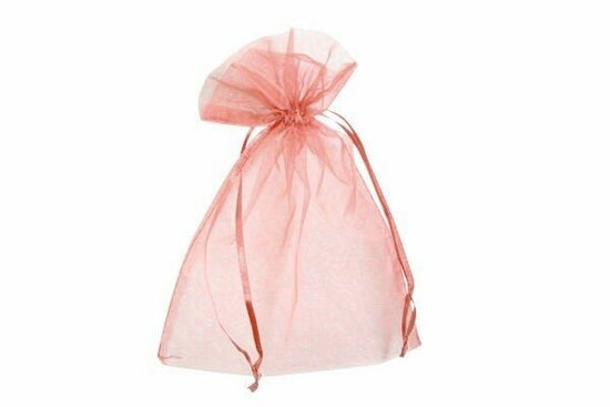 Organza zakje 7,5 x 10 cm oud roze