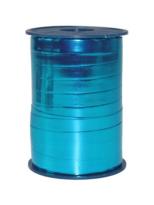 Krullint metallic aqua 1 cm breed 250 meter