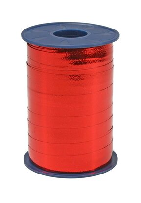 Krullint metallic rood 1 cm breed 250 meter