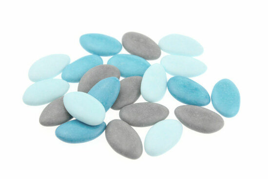 Doopsuiker mix aqua - licht blauw - grijs 500 gram