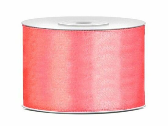 Satijn lint 50 mm bubbelgum roze 6 meter