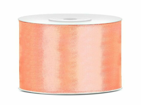 Satijn lint 50 mm zalm roze 6 meter