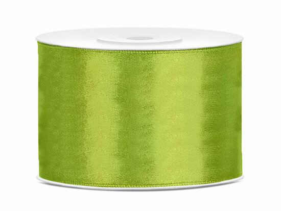 Satijn lint 50 mm lime groen 6 meter