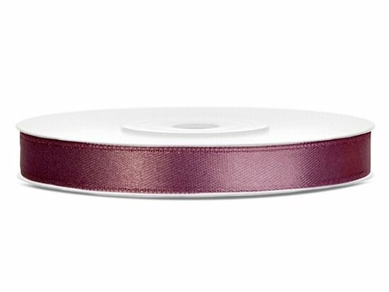 Satijn lint 6 mm aubergine