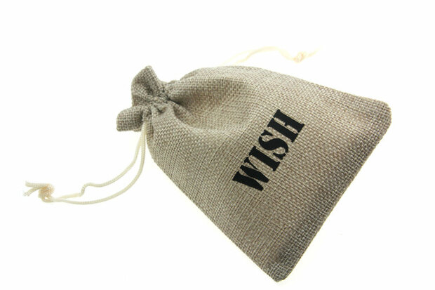 Jute look zakjes wish 9.5 x 13.5 cm