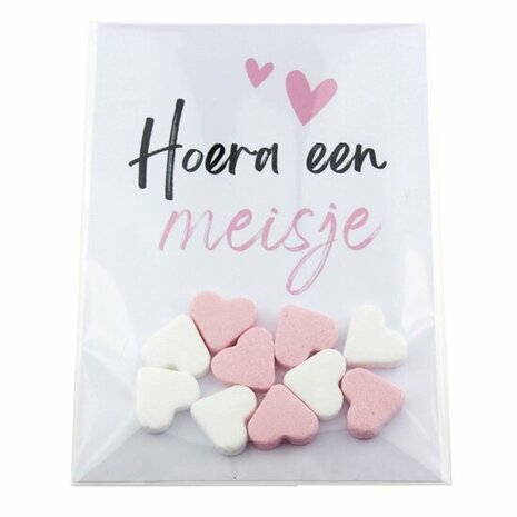 Geboortebedankje hoera een jongen of meisje geboortesnoepjes