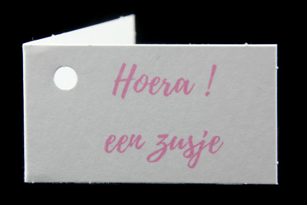 Kaartjes geboortebedankjes hoera een zusje