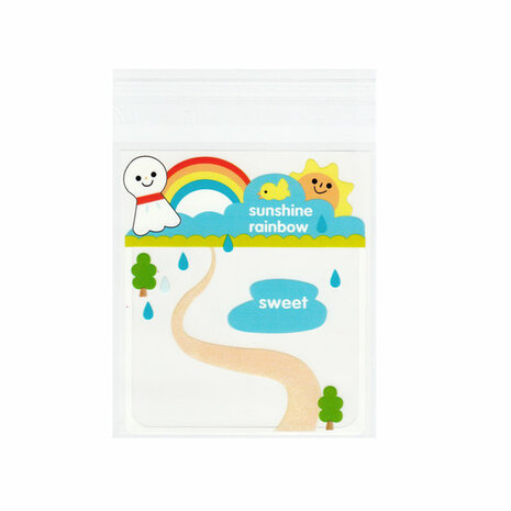 10 cellofaan zakjes met plakstrip sunshine rainbow sweet